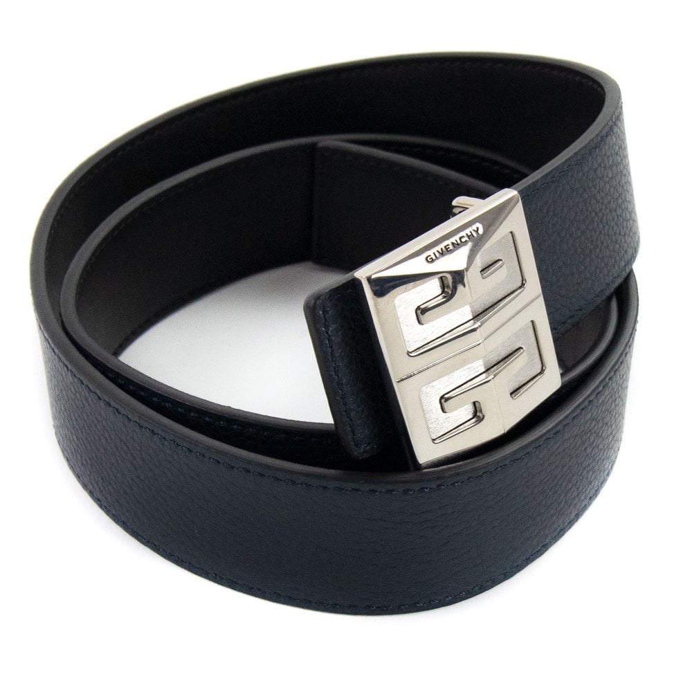 Givenchy Givenchy 4g Reversible Grained Leather Belt Black Dark Blue 088