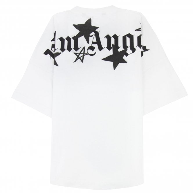 LOGO OVER T-SHIRT in white - Palm Angels® Official