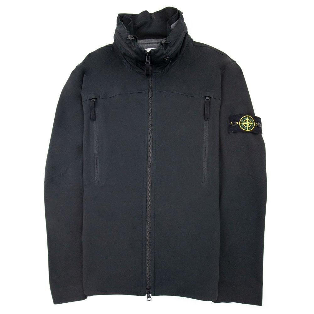 Stone Island 41826 Light Soft Shell Check Grid Jacket Black 999